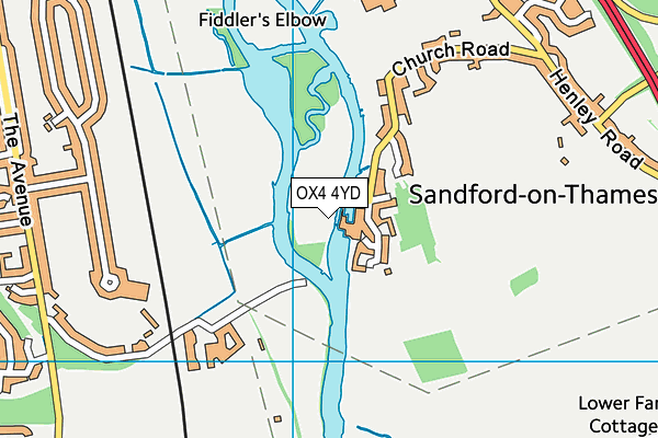 OX4 4YD map - OS VectorMap District (Ordnance Survey)