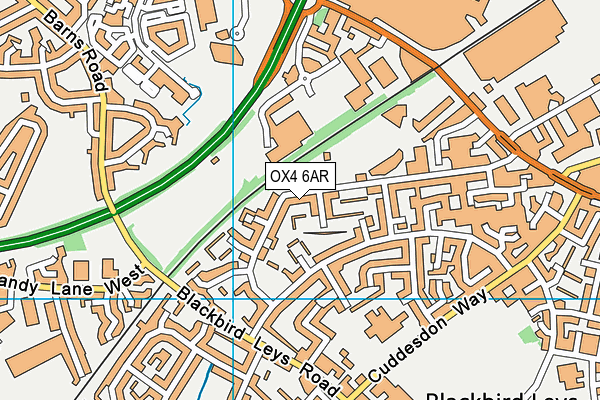 OX4 6AR map - OS VectorMap District (Ordnance Survey)