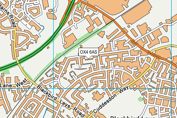 OX4 6AS map - OS VectorMap District (Ordnance Survey)