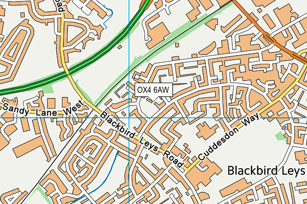 OX4 6AW map - OS VectorMap District (Ordnance Survey)