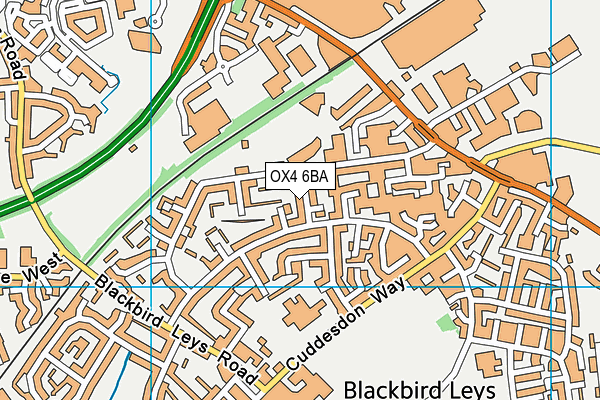 OX4 6BA map - OS VectorMap District (Ordnance Survey)