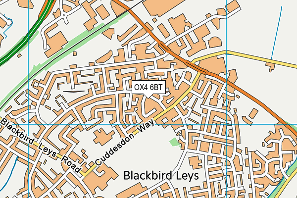 OX4 6BT map - OS VectorMap District (Ordnance Survey)