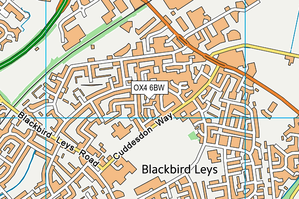 OX4 6BW map - OS VectorMap District (Ordnance Survey)