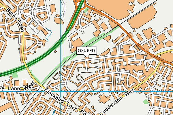 OX4 6FD map - OS VectorMap District (Ordnance Survey)