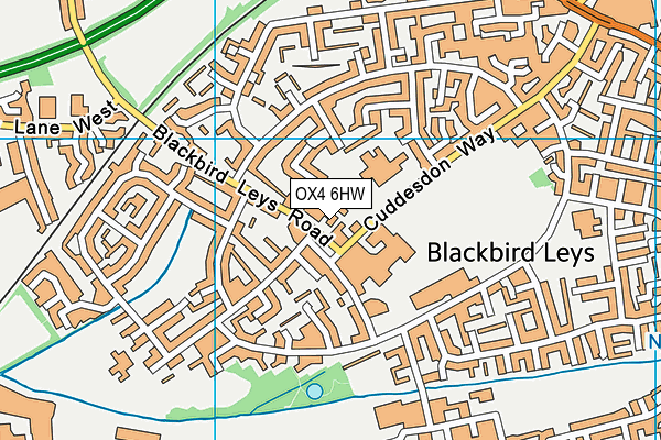 Blackbird Leys Youth And Community Centre map (OX4 6HW) - OS VectorMap District (Ordnance Survey)