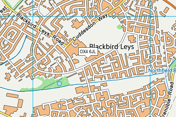 Leys Pools And Leisure Centre map (OX4 6JL) - OS VectorMap District (Ordnance Survey)