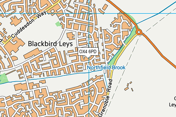 OX4 6PD map - OS VectorMap District (Ordnance Survey)