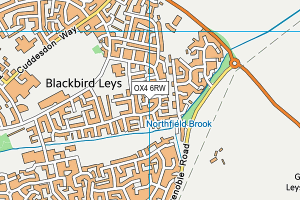 OX4 6RW map - OS VectorMap District (Ordnance Survey)