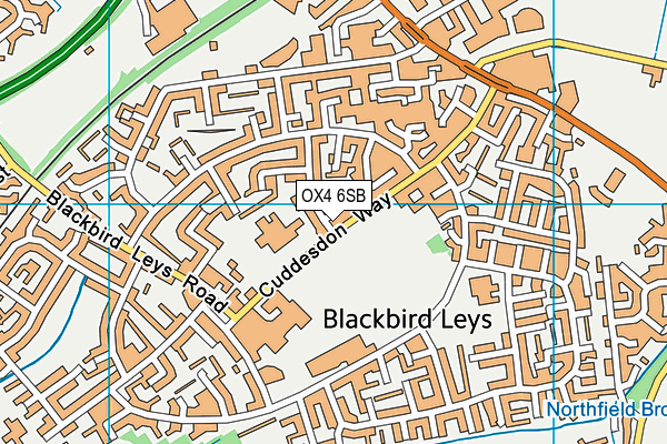 Blackbird Leys Park map (OX4 6SB) - OS VectorMap District (Ordnance Survey)