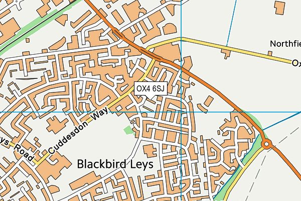 OX4 6SJ map - OS VectorMap District (Ordnance Survey)