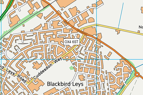 OX4 6ST map - OS VectorMap District (Ordnance Survey)