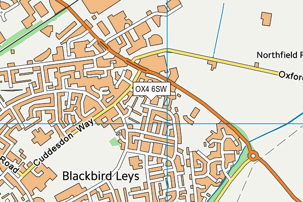 OX4 6SW map - OS VectorMap District (Ordnance Survey)