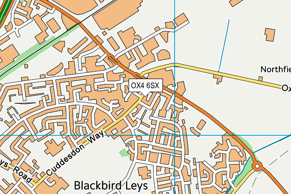 OX4 6SX map - OS VectorMap District (Ordnance Survey)