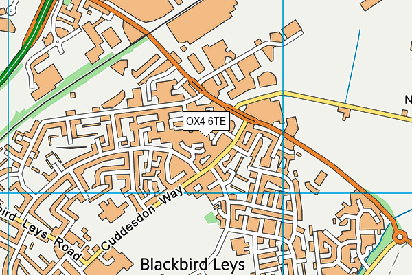 OX4 6TE map - OS VectorMap District (Ordnance Survey)