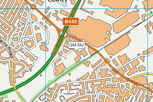 OX4 6XJ map - OS VectorMap District (Ordnance Survey)