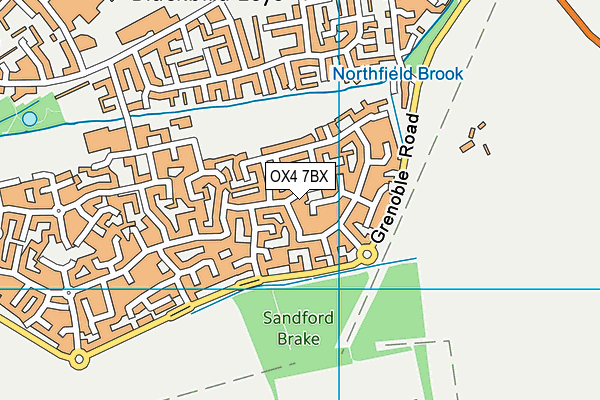 OX4 7BX map - OS VectorMap District (Ordnance Survey)