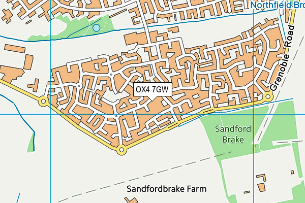 OX4 7GW map - OS VectorMap District (Ordnance Survey)