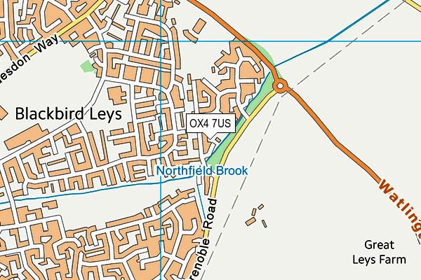 OX4 7US map - OS VectorMap District (Ordnance Survey)