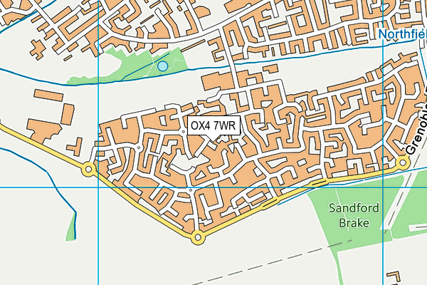 OX4 7WR map - OS VectorMap District (Ordnance Survey)