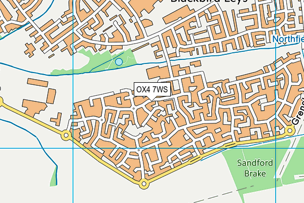 OX4 7WS map - OS VectorMap District (Ordnance Survey)