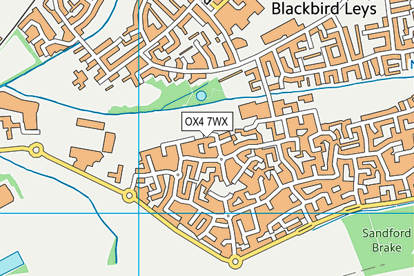 OX4 7WX map - OS VectorMap District (Ordnance Survey)