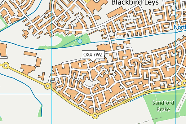 OX4 7WZ map - OS VectorMap District (Ordnance Survey)