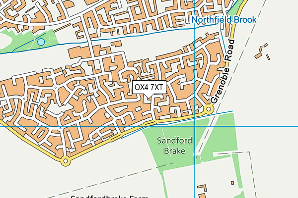 OX4 7XT map - OS VectorMap District (Ordnance Survey)