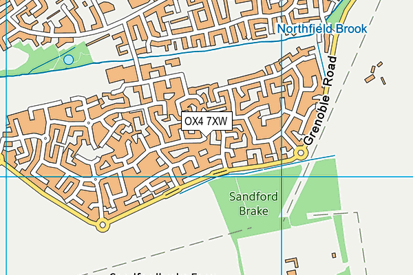 OX4 7XW map - OS VectorMap District (Ordnance Survey)