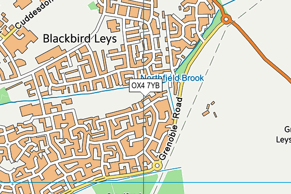 OX4 7YB map - OS VectorMap District (Ordnance Survey)