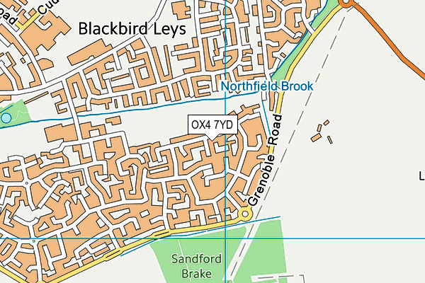 OX4 7YD map - OS VectorMap District (Ordnance Survey)