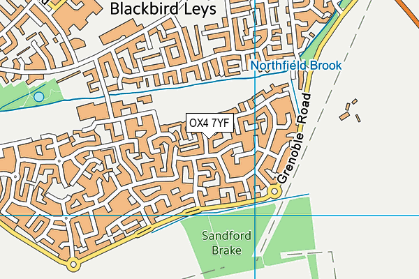 OX4 7YF map - OS VectorMap District (Ordnance Survey)