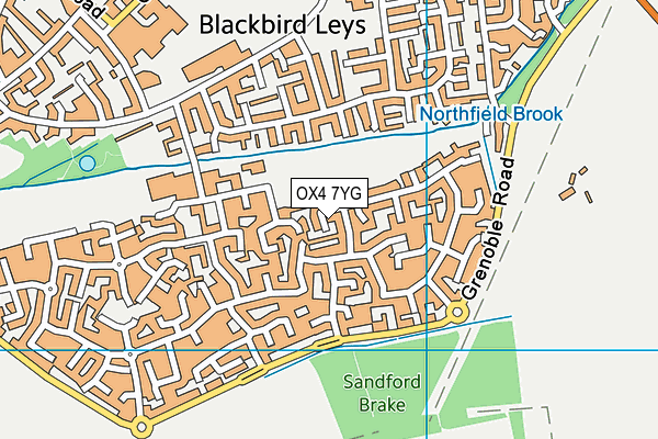 OX4 7YG map - OS VectorMap District (Ordnance Survey)