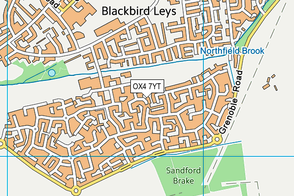 OX4 7YT map - OS VectorMap District (Ordnance Survey)