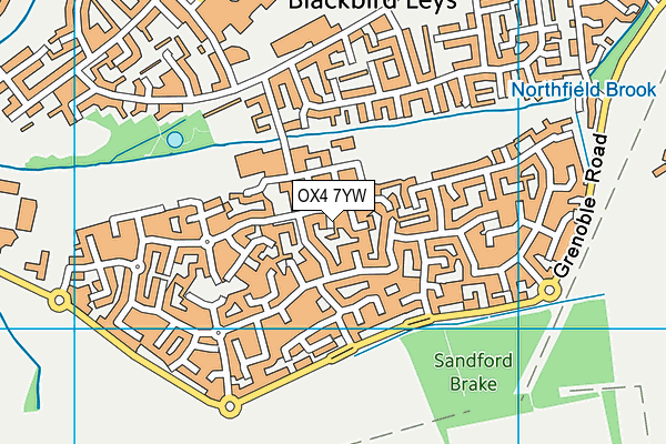 OX4 7YW map - OS VectorMap District (Ordnance Survey)