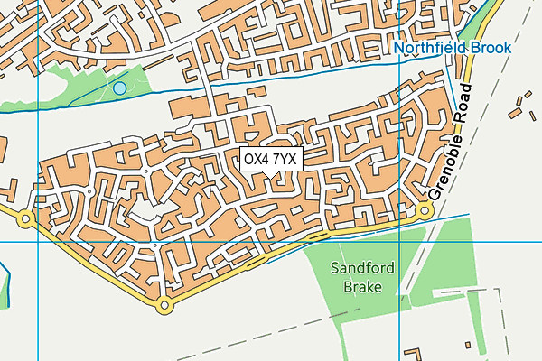 OX4 7YX map - OS VectorMap District (Ordnance Survey)