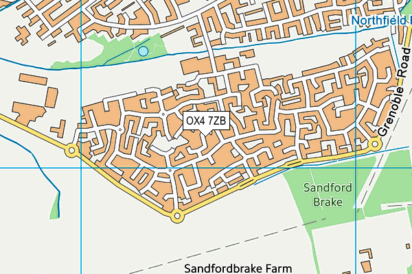 OX4 7ZB map - OS VectorMap District (Ordnance Survey)