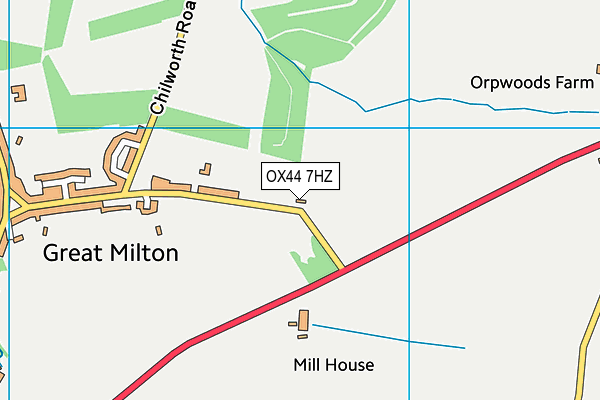 OX44 7HZ map - OS VectorMap District (Ordnance Survey)