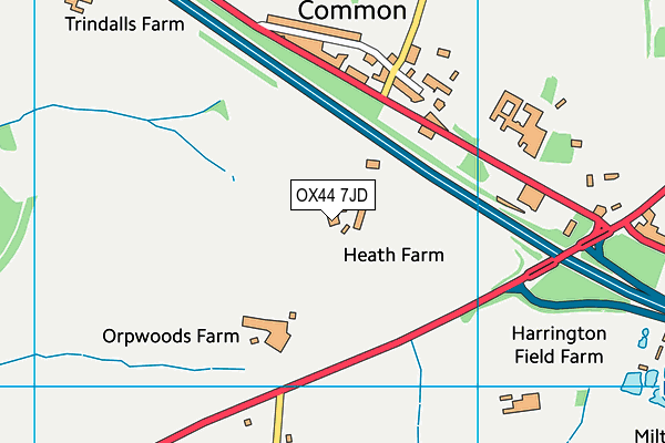 OX44 7JD map - OS VectorMap District (Ordnance Survey)