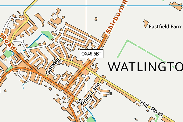 OX49 5BT map - OS VectorMap District (Ordnance Survey)