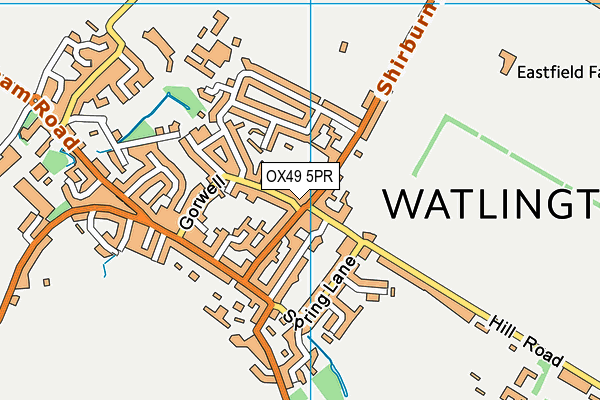 OX49 5PR map - OS VectorMap District (Ordnance Survey)