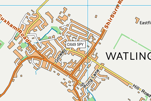 The Watlington Club map (OX49 5PY) - OS VectorMap District (Ordnance Survey)