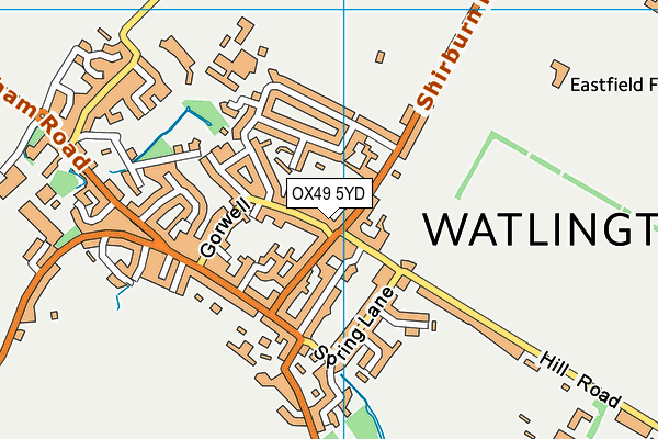 OX49 5YD map - OS VectorMap District (Ordnance Survey)
