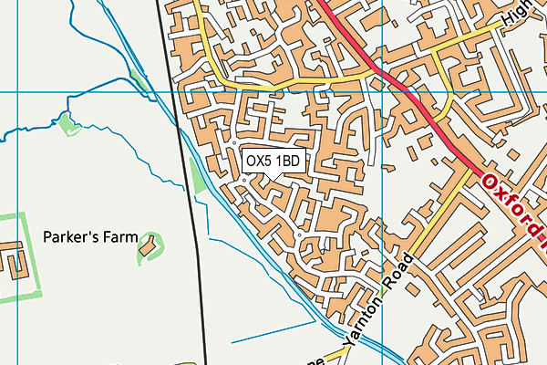OX5 1BD map - OS VectorMap District (Ordnance Survey)
