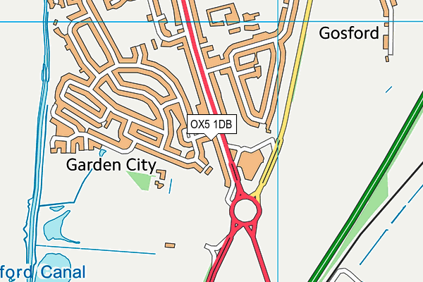 OX5 1DB map - OS VectorMap District (Ordnance Survey)