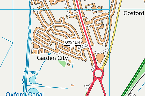 OX5 1DN map - OS VectorMap District (Ordnance Survey)