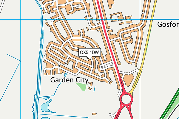 OX5 1DW map - OS VectorMap District (Ordnance Survey)
