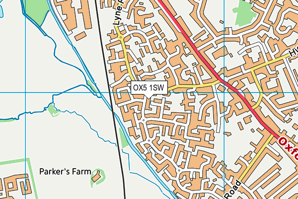 OX5 1SW map - OS VectorMap District (Ordnance Survey)