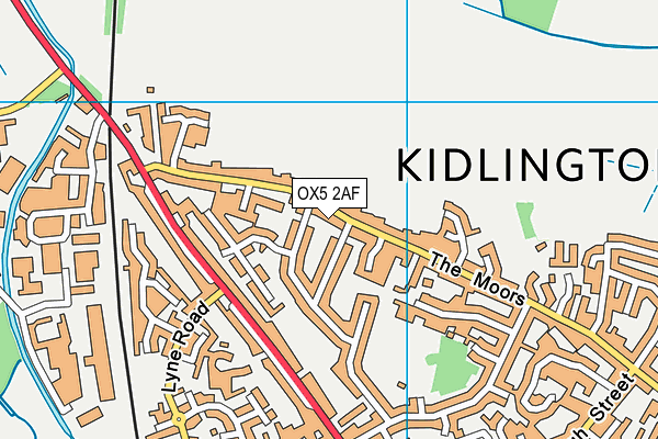 OX5 2AF map - OS VectorMap District (Ordnance Survey)