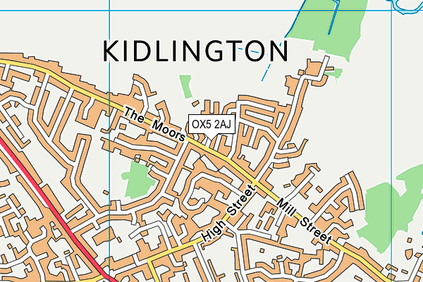 OX5 2AJ map - OS VectorMap District (Ordnance Survey)