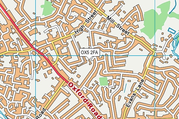 OX5 2FA map - OS VectorMap District (Ordnance Survey)